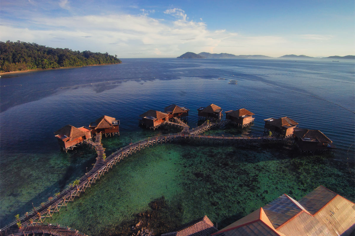 Gayana Marine Resort aerial view