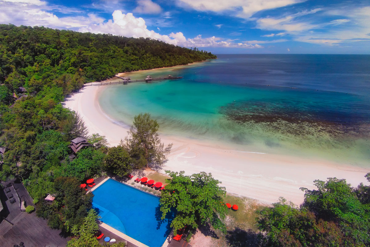 Bungaraya Island Resort aerial view